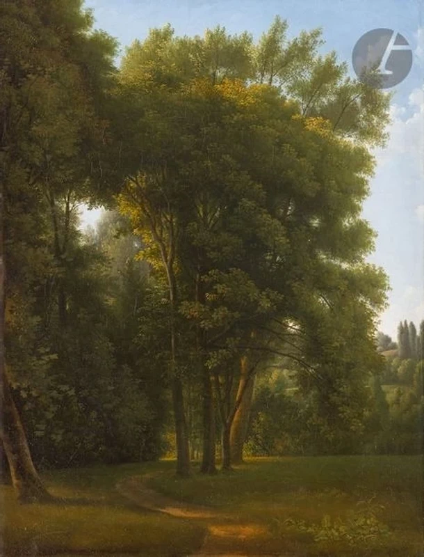 Alexandre Hyacinthe Dunouy - Prato con alberi ad Aulnay